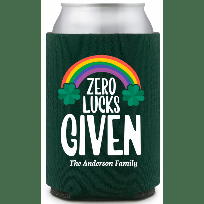 Zero Lucks Given St. Patrick's Full Color Can Coolers