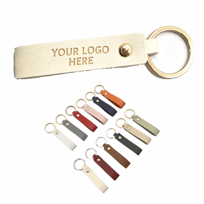 Minimalist Solid Color PU Keychain