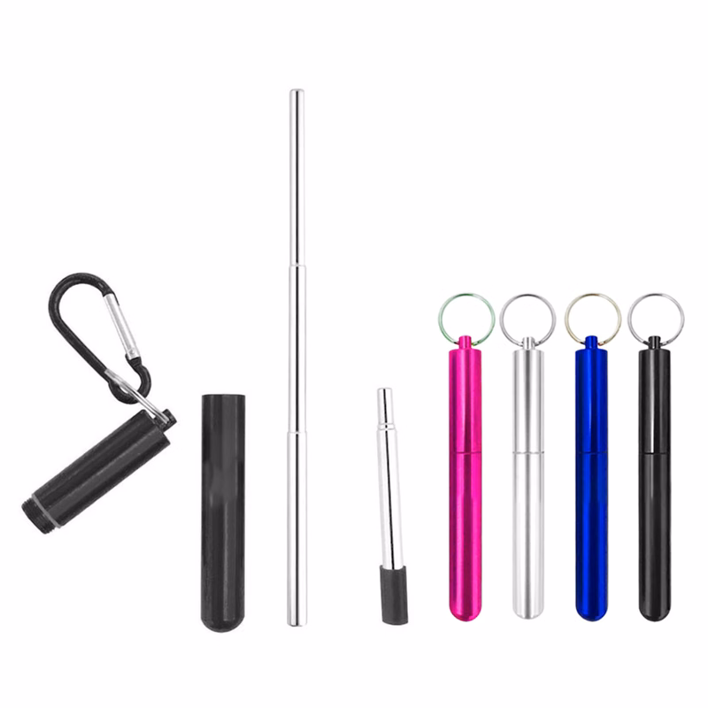 Portable Collapsible Straw w/Cleaning Brush