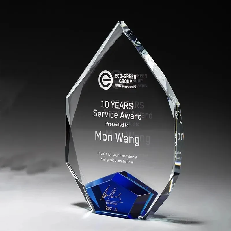 Ambient Blue Crystal Diamond Trophy 1