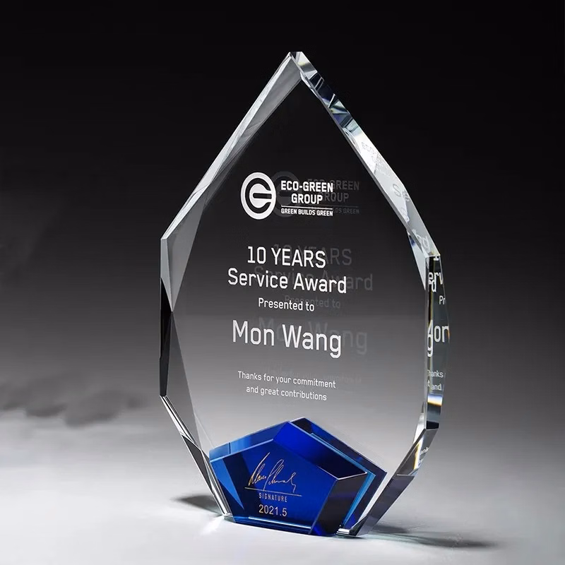 Ambient Blue Crystal Diamond Trophy