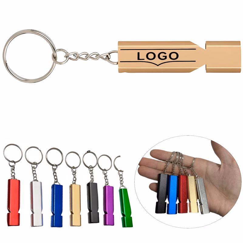 Aluminum Alloy Dual Frequency Whistle Keychain