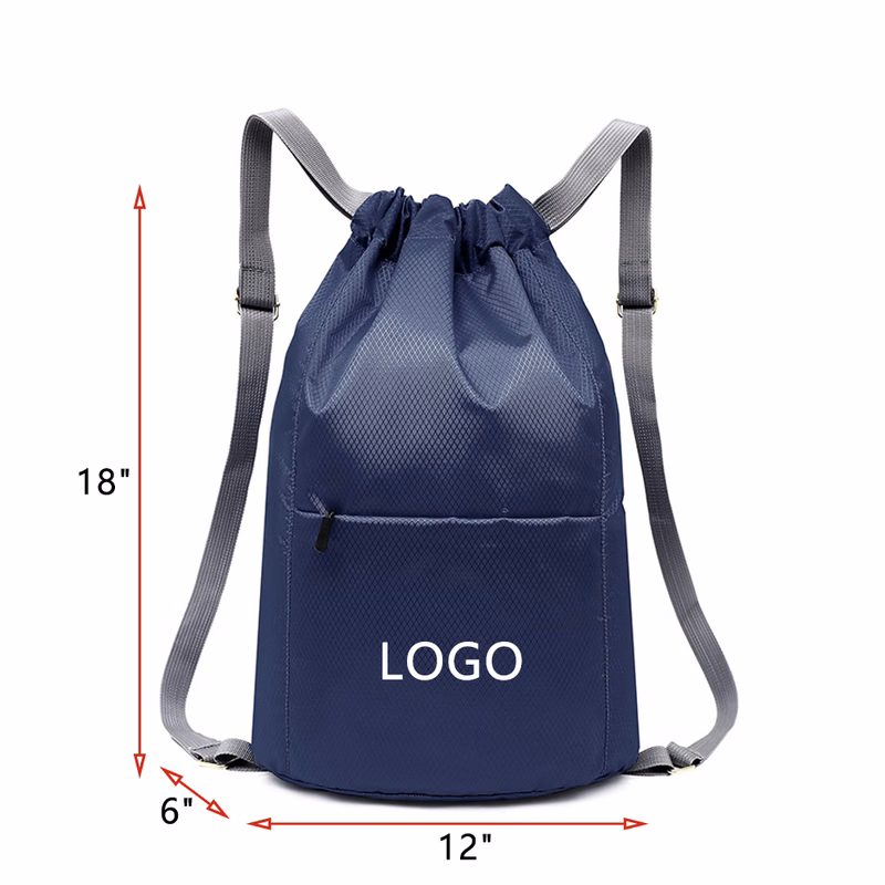 A waterproof nylon lightweight and large-capacity backpack with a drawstring closure