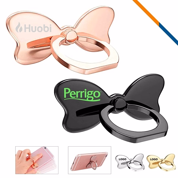 Custom Metal Rotating Phone Ring Stand with 180° Fold — Corporate Video Calling
