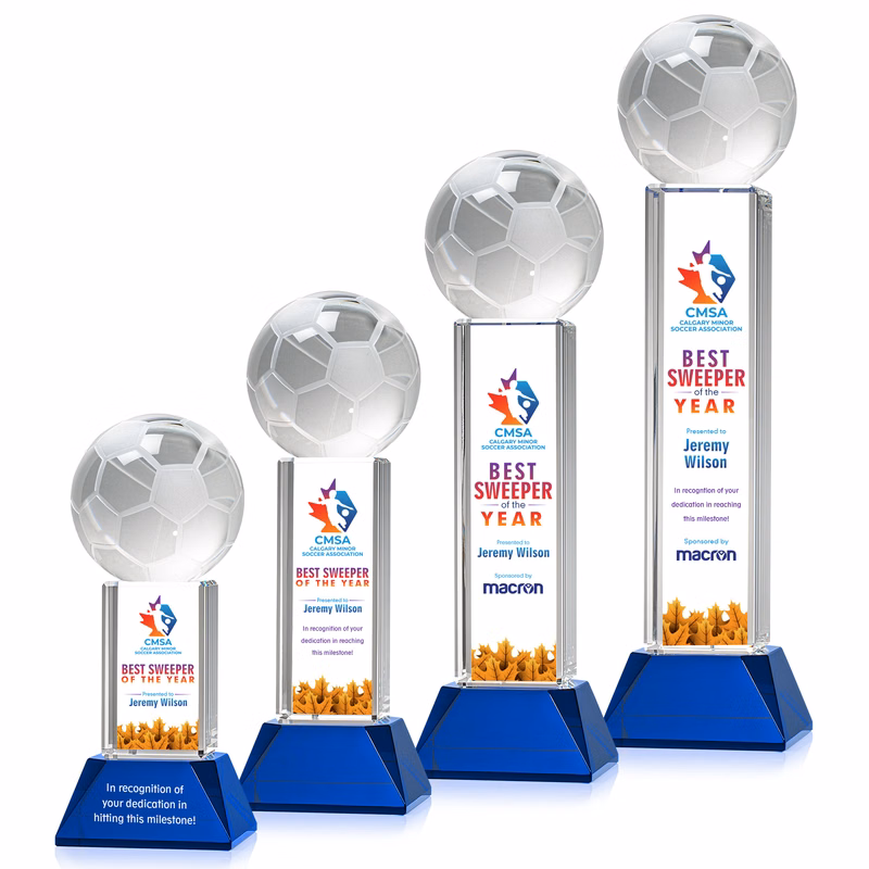 Soccer Ball VividPrint™ Award on Stowe - Blue