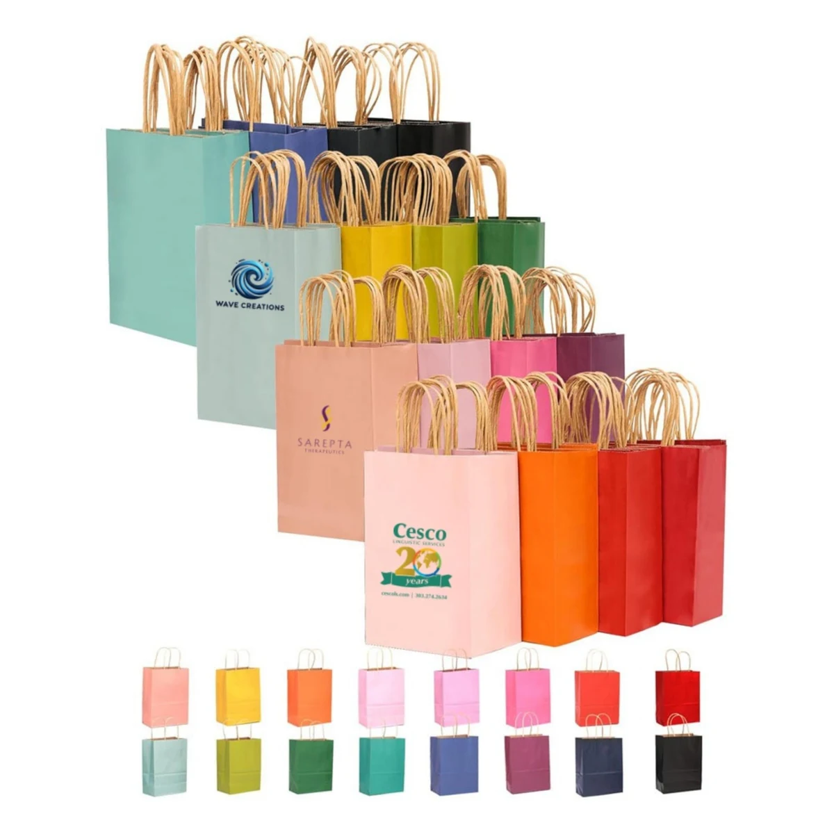 Solid Color Paper Bags With Handles 1
