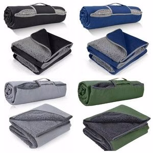 Outdoor Foldable Waterproof Blanket with Sherpa Lining