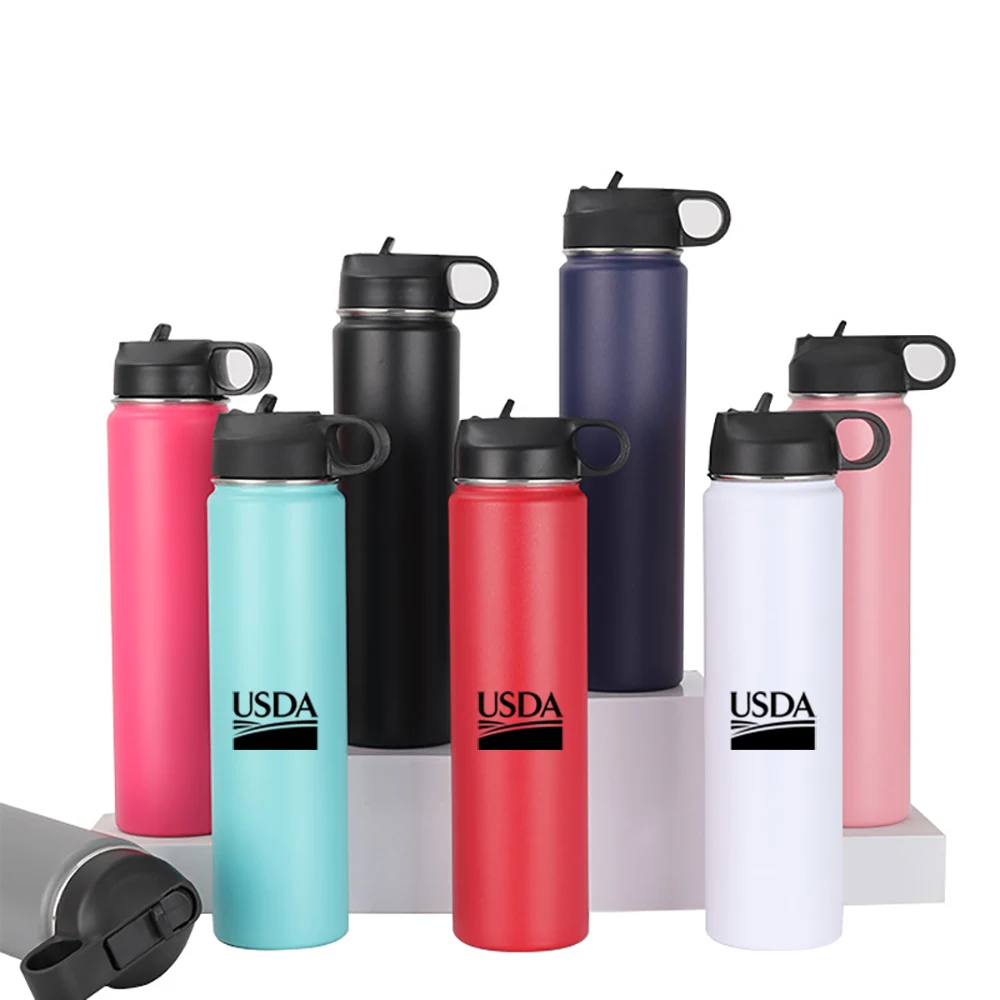 25 Oz. Stainless Steel Water Bottle w/ Handle Lid, custom water bottle with logo imprint 1