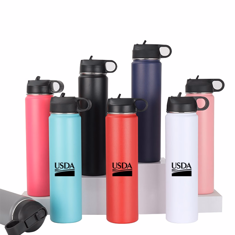 25 Oz. Stainless Steel Water Bottle w/ Handle Lid