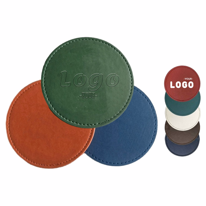 Premium PU Leather  Round Coasters