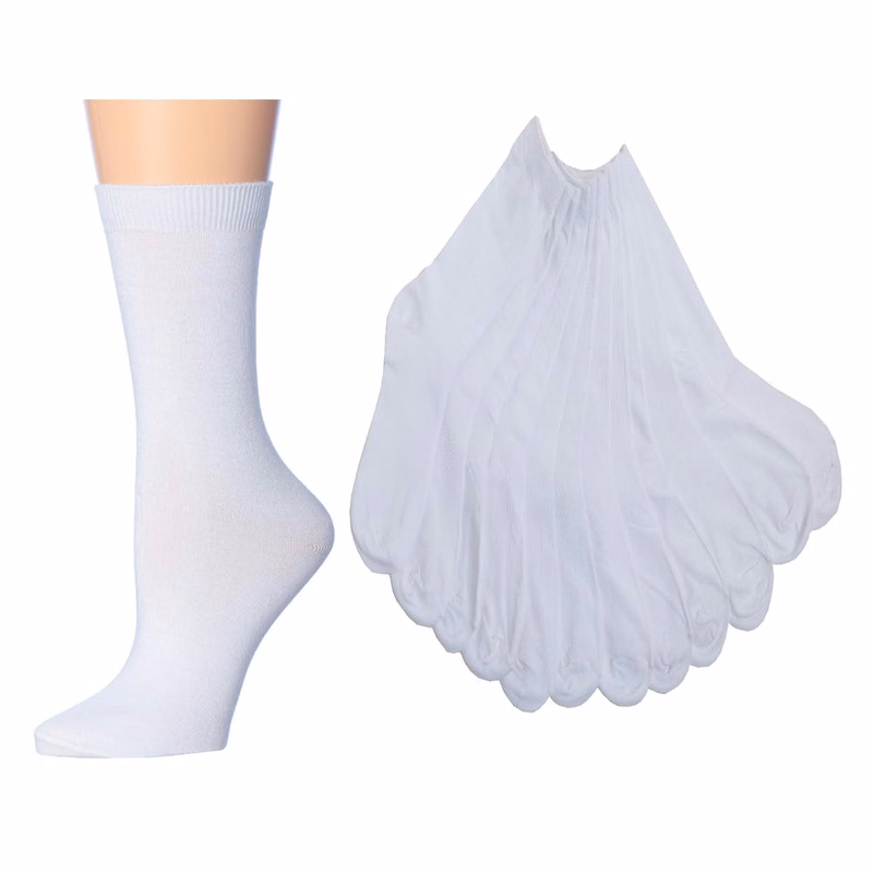 Women's Crew Socks - 3 Pack White Size 9-11