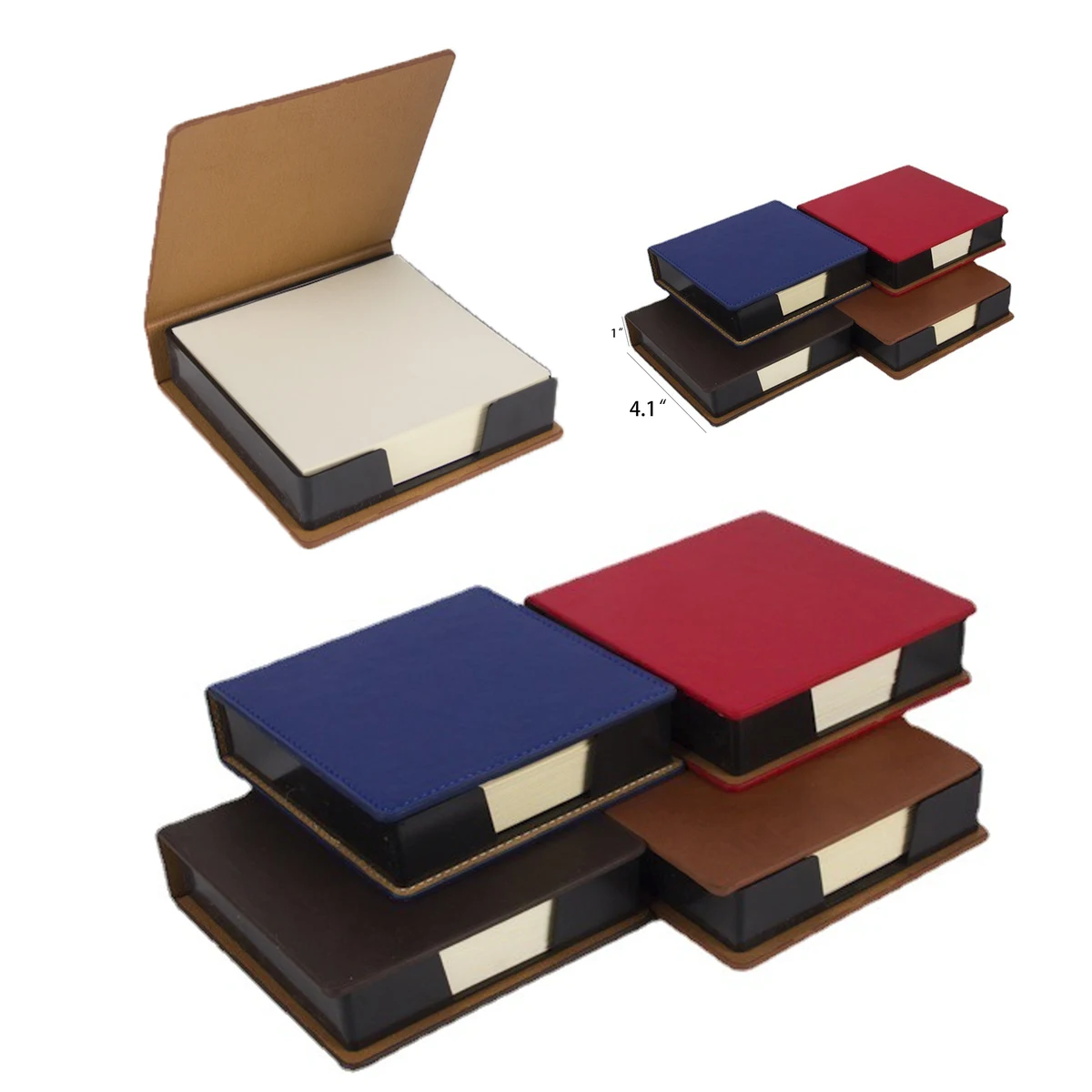 Leatherette Flip-Top Box With Note Sticky Paper 1