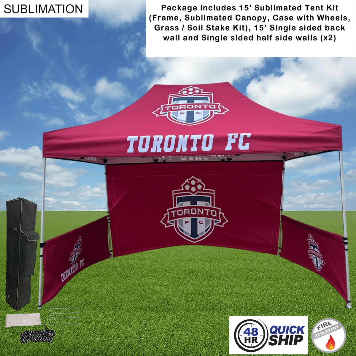 48Hr Quick Ship - Full Tent Package, 10' Tent, 15' Singlesided backwall, 2 Singlesided half sidewall 1