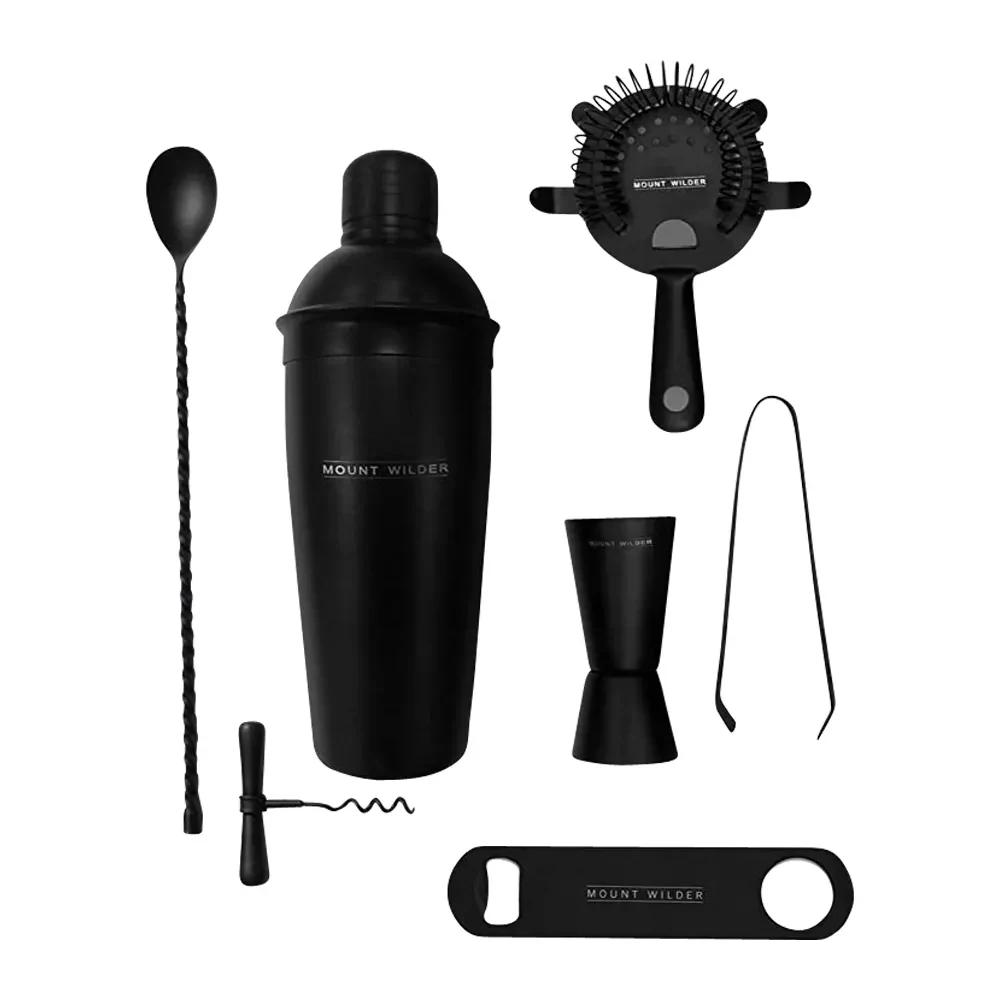 7-Piece Matte Black Cocktail Set 1
