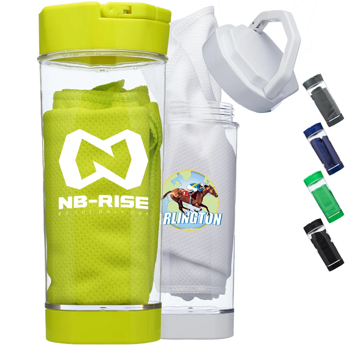 2-in-1 Cool Down Sports Kits Bottle w/ Towel & Phone Holder 1