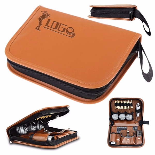 Leather Golf Tool Kit Accessories Pouch Gift Set
