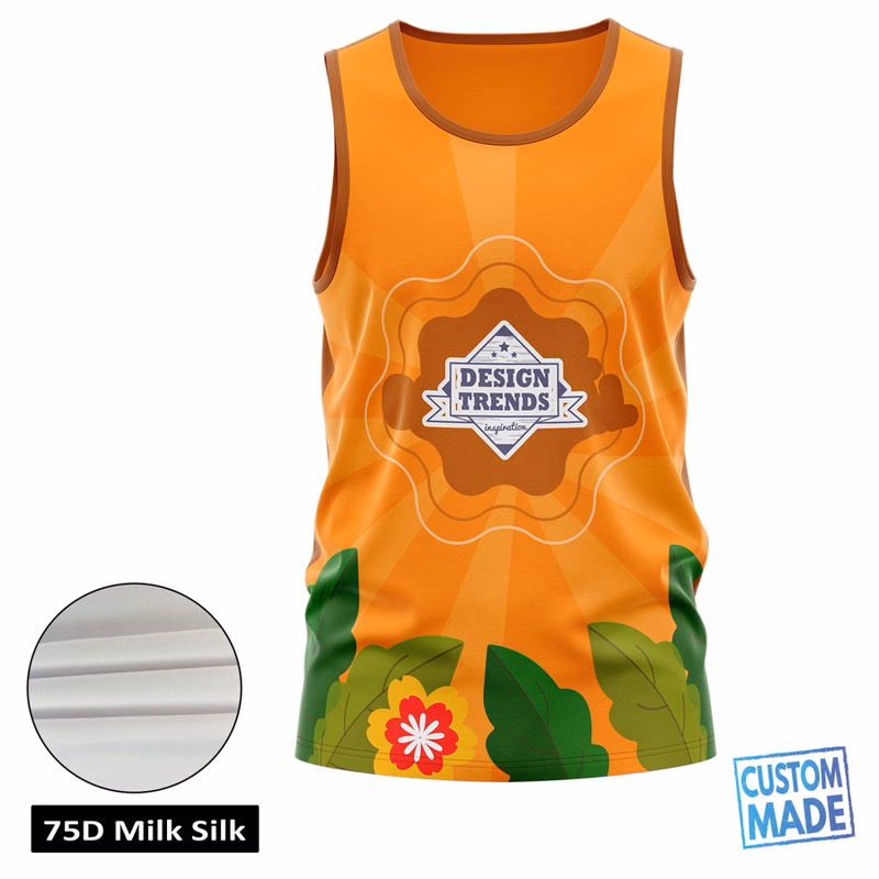 Unisex & Kids' Sublimation Jersey Style Tank Top - Spandex Interlock