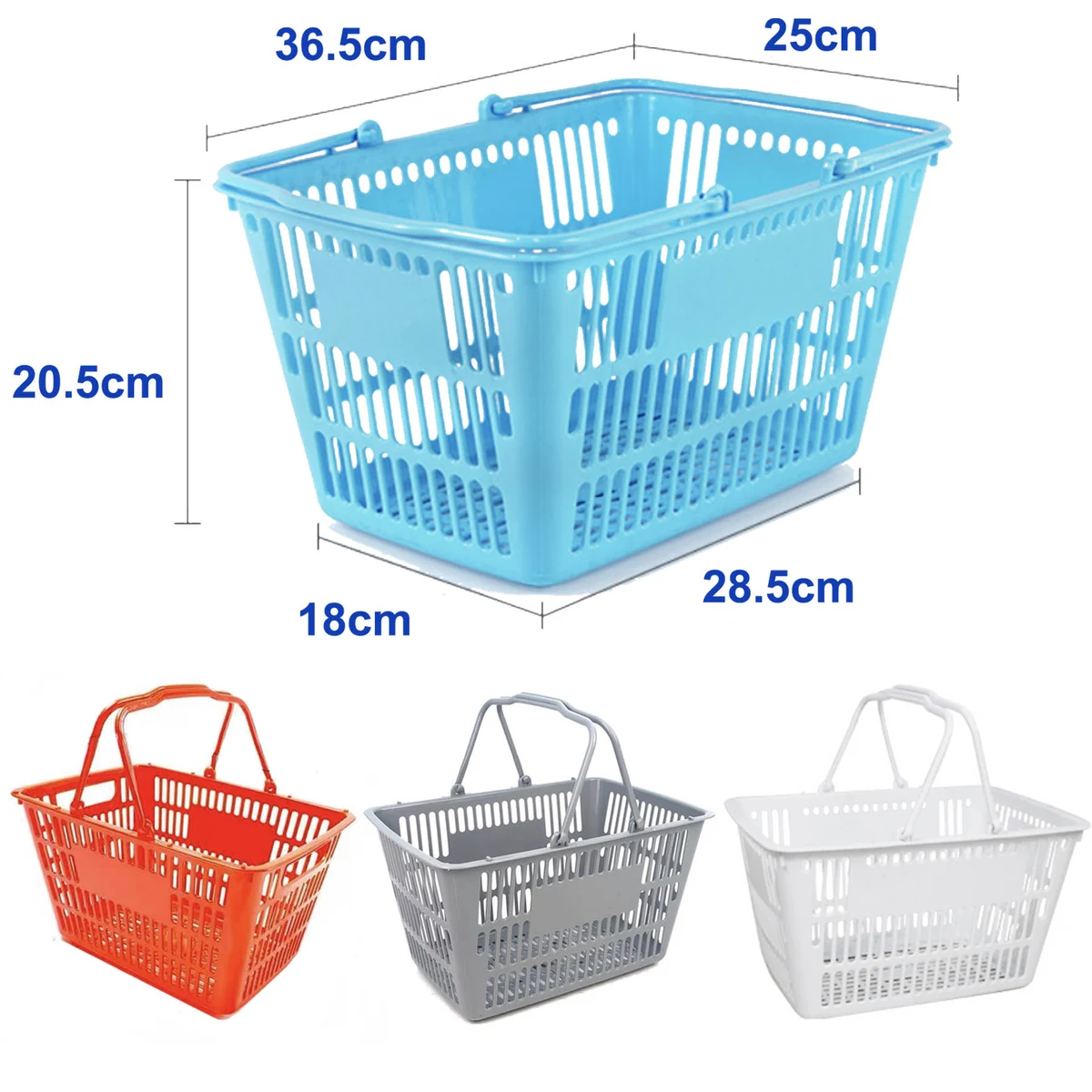 18 Liters Reusable Plastic Folding Stackable Retail Store Grocery Basket With Handles 1