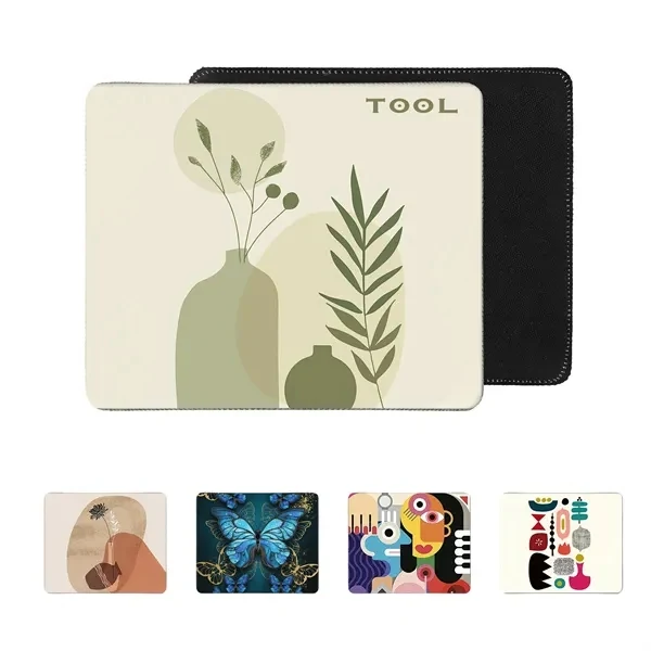 Custom 8.6 x 7 Inch Rubber Mouse Pad with Stitched Edge — Office Gaming Desk Mat 1
