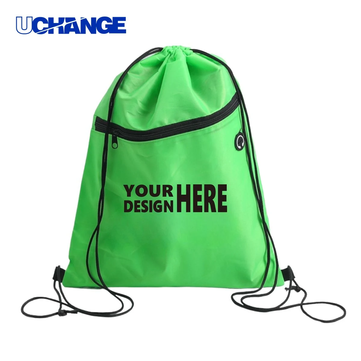 Lightweight Drawstring Backpack with Earphone Hole 1