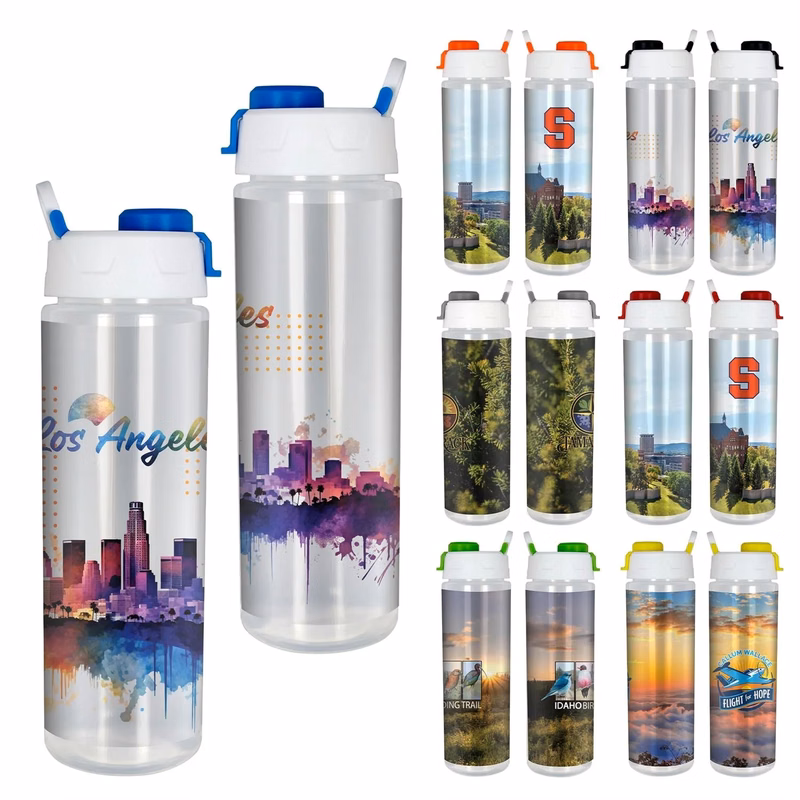 Lumina Full Color 24 oz. Bottle with Pop Up Lid