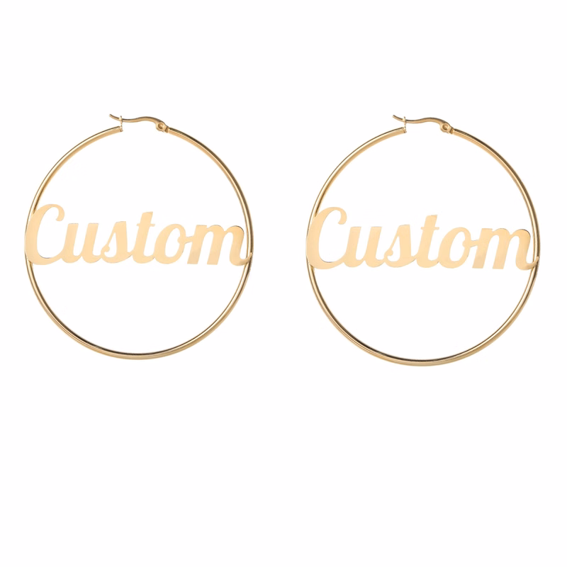 2.4" Big Hoop Earrings Stainless Steel Rose Gold Silver