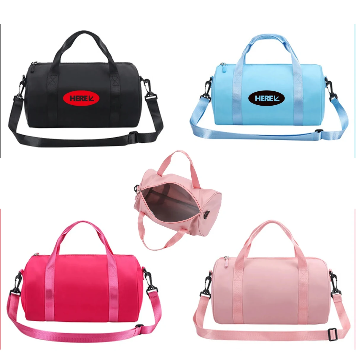 MOQ10 Cylindrical Shape Sport Duffel Bag 1