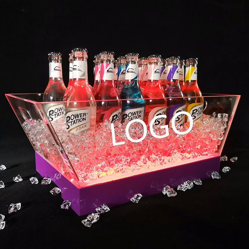 24pcs Bottle Trapezoidal Colorful Gradient Led Ice Bucket