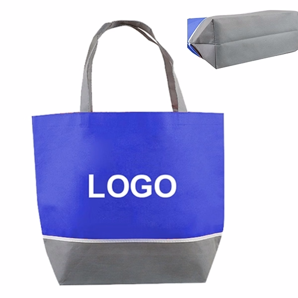 20" X 13" Non Woven tote bag with Gray Trim