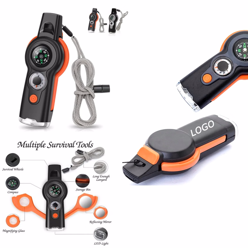 7-in-1 Multi-Purpose Survival  Multi-function Safety Whistle