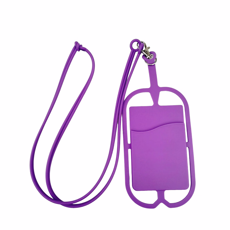Silicone Phone Card Holder With Detachable Lanyard