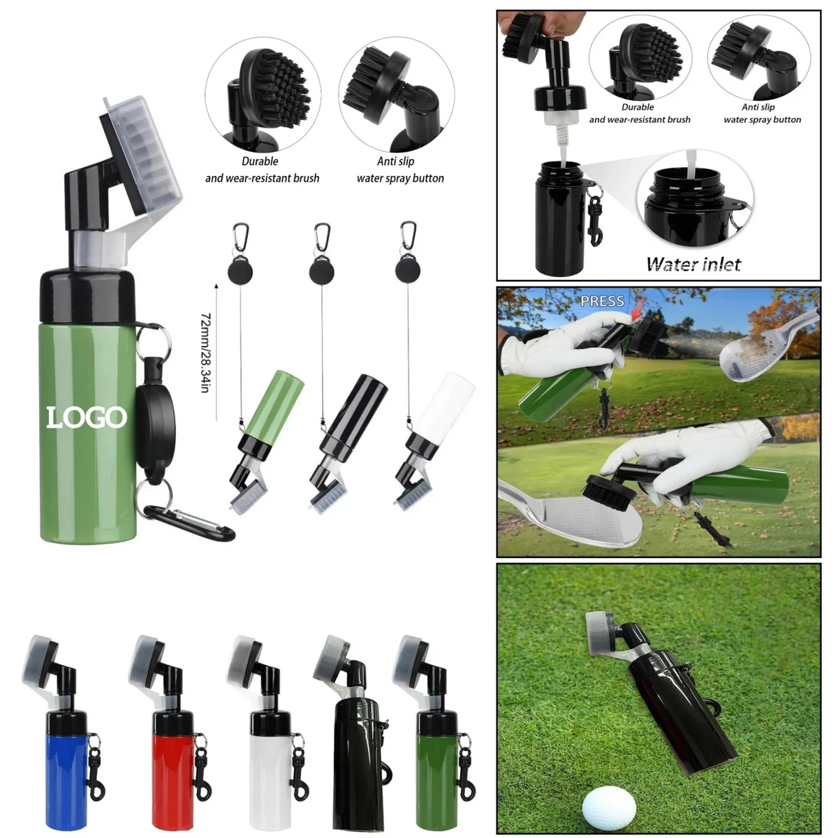 Premium Golf Club Cleaning Brush with Built-In Spray Functio 1