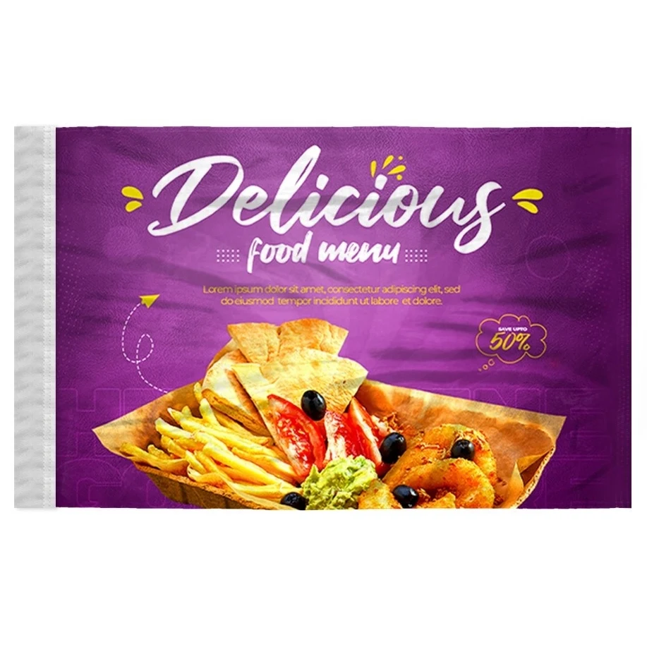 Custom Digitally Printed Flags - 6" x 9" Silk Poly 1