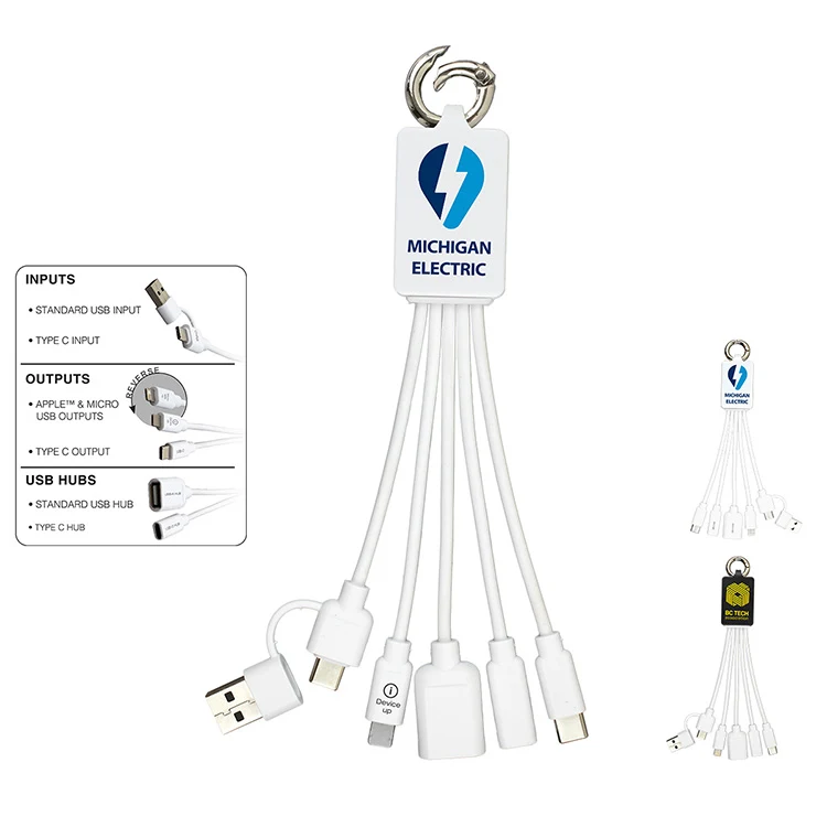 "FUSION" Charging Cable With 2 Port USB Hub 1