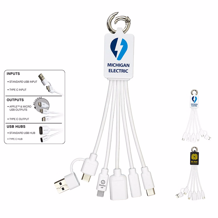 "FUSION" Charging Cable With 2 Port USB Hub