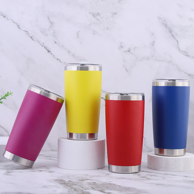 20oz Double Walled Vacuum Insulated Travel Coffee Mug Beer Cup Stainless Steel Tumbler Mug 1