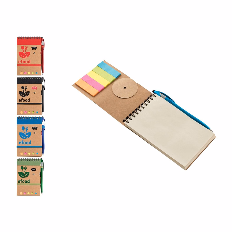 Jot & Go 3.75 x 5.75 Cardboard Spiral Journal with Pen (CLOSEOUT)