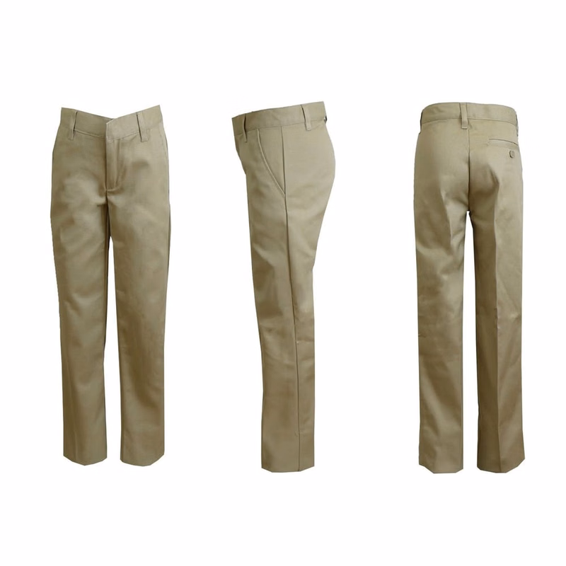 Girls' Uniform Pants - Size 6 Khaki Flat Front