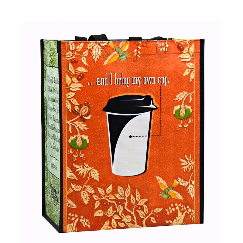 Custom Full-Color 145g Laminated Woven Promotional Grocery Bag 12"x15"x7"