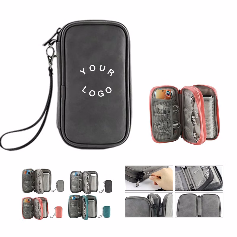 PU Nylon Travel Bag for Power Banks and Cables