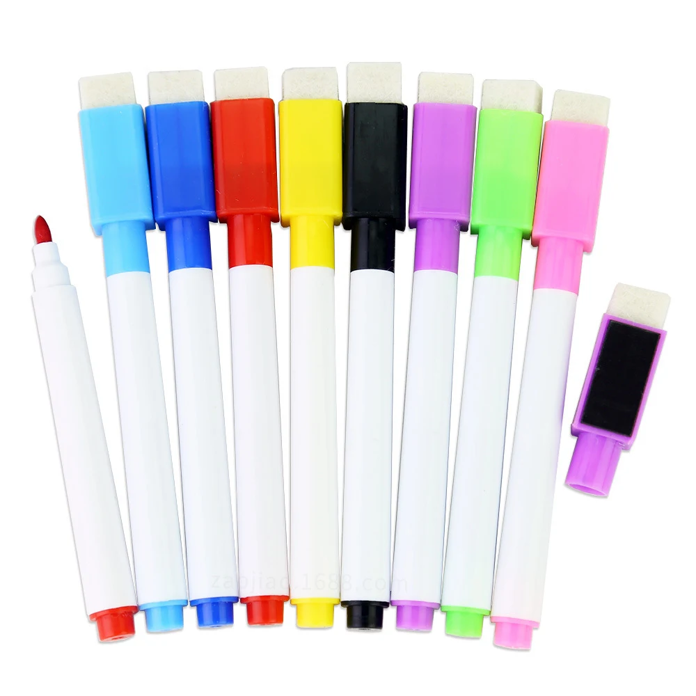 Dry Erase Markers with Magnetic Cap and Eraser 1