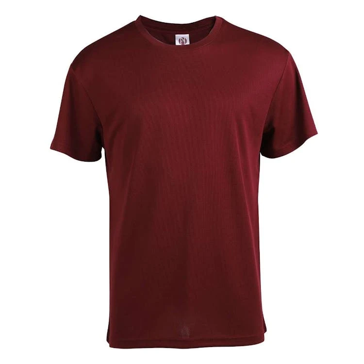 Micro Mesh Active Short Sleeve T-Shirts - Wine Large 1