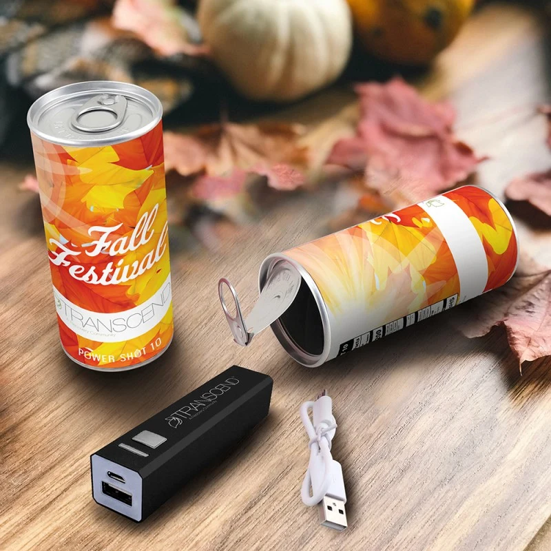 Power Shot 10 - 2200 mAh Metal USBP2200M Power Bank in Branded Can 1