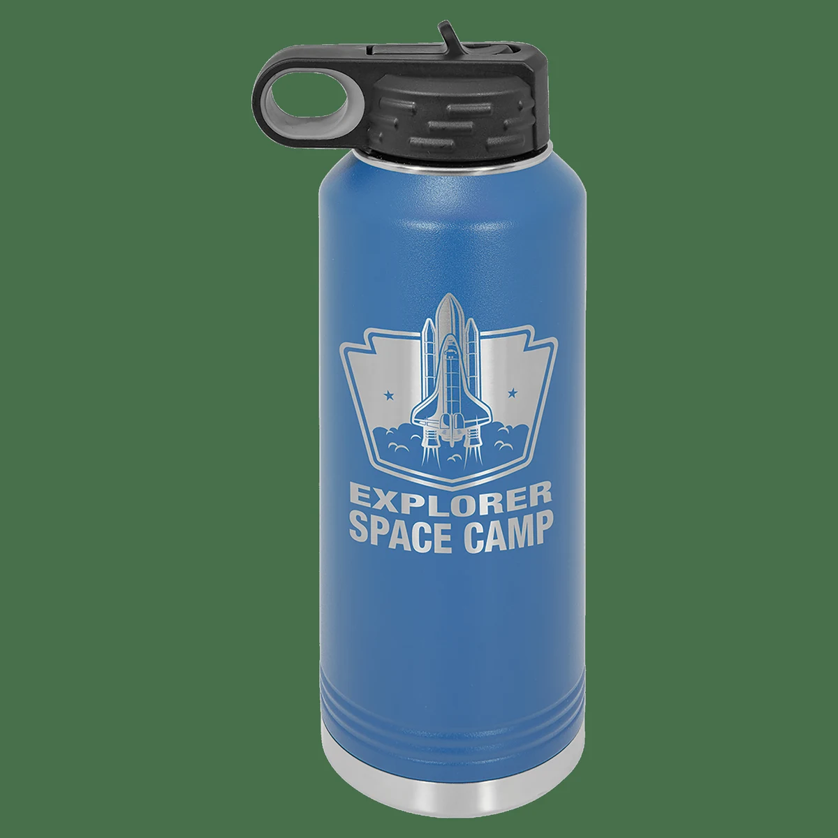 40 oz. Royal Blue Powder Coated Laser Engraved Polar Camel Water Bottles, custom water bottle with logo imprint 1