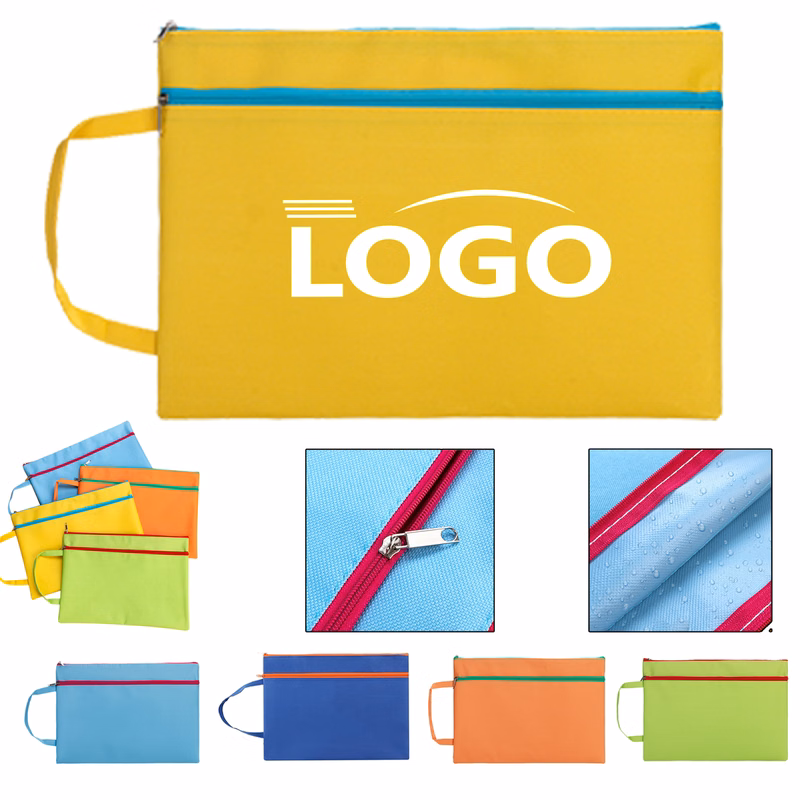 Handheld Oxford Cloth Zipper File Bag