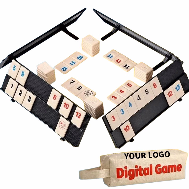 Tile Rummy Set With Racks And Storage Bag 8.7" x 2.4" x 2.8"