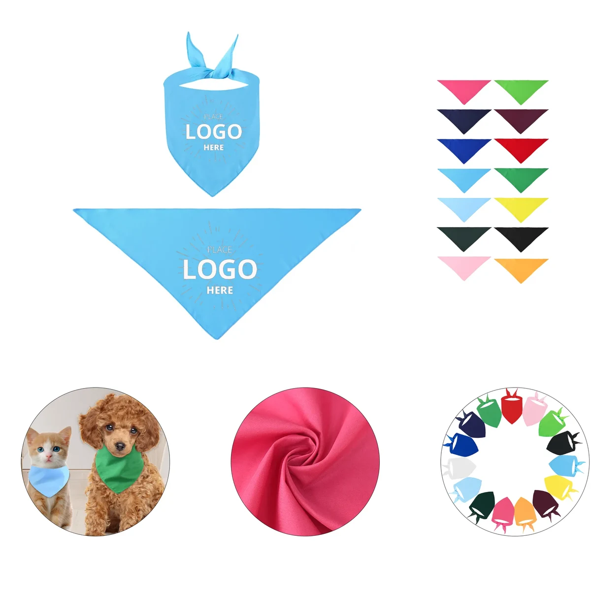 Polyester Full Color Pet Scarf Bandanna 1