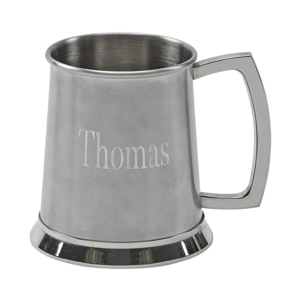 STAINLESS STEELSTAINLESS STEEL MATTE FINISH TANKARD, 4.5" H 1