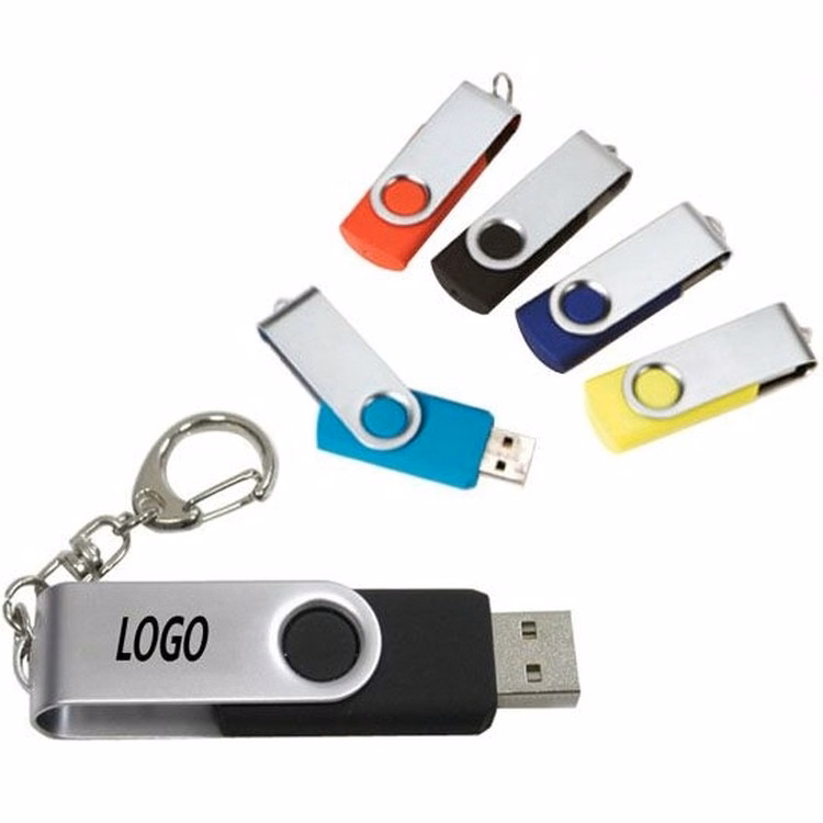 Metal & Plastic 8 GB USB Flashdrive With Swivel Cap