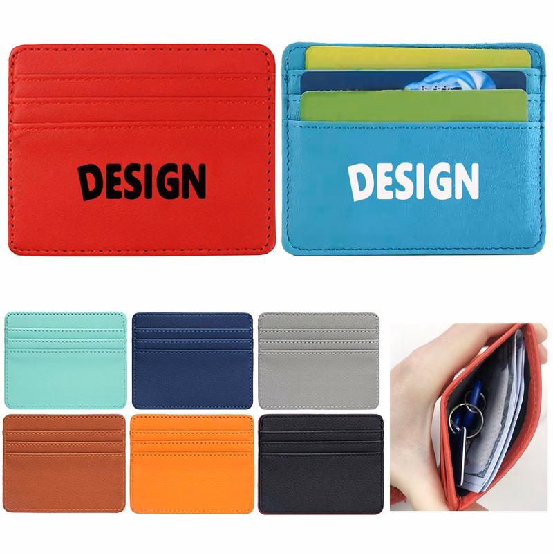 MOQ50 PU Leather Small Card Holder Wallet